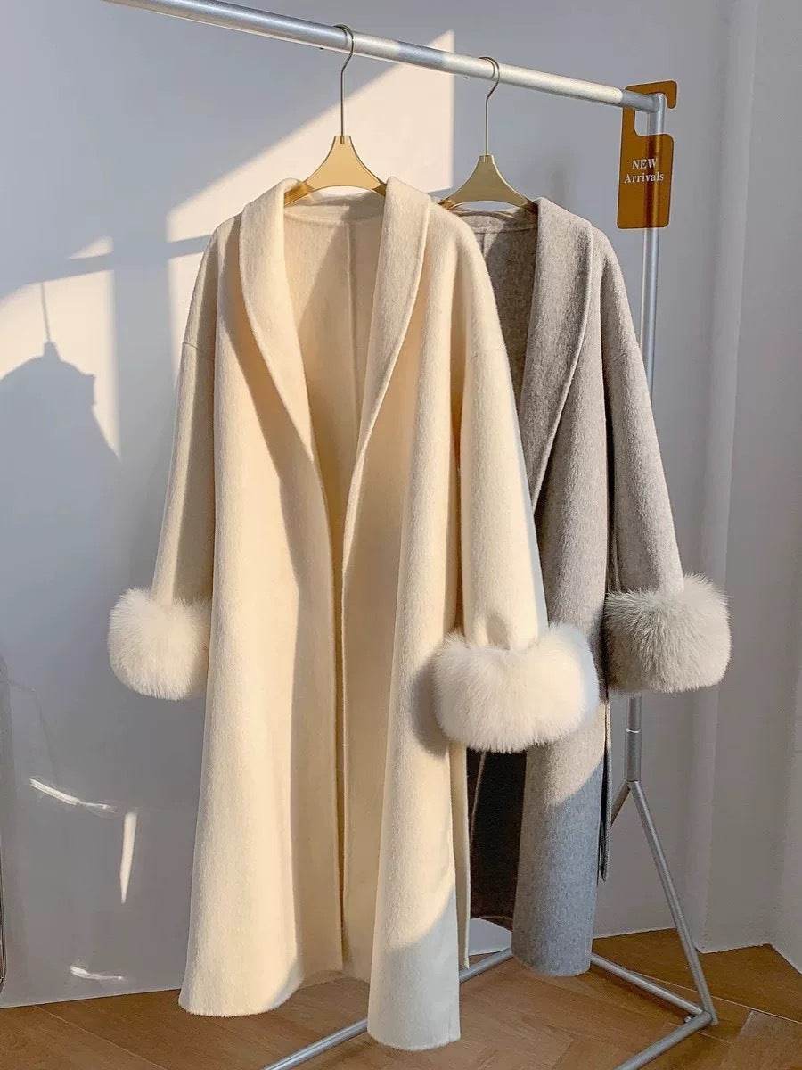 Women's Reversible Cashmere Coat - Elegant Long Lapel & Stylish Design - Buy Center