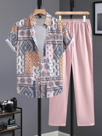 Ethnic Style Casual Shirt & Trousers Suit for Men - Premium Comfort & Style - Buy Center