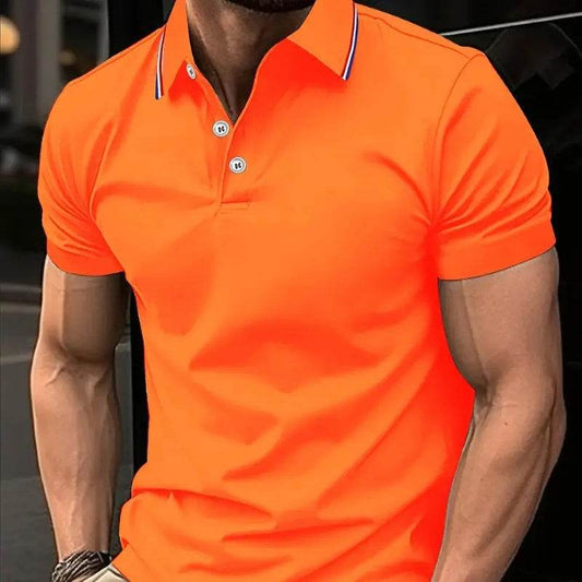 Men's Classic Plaid Striped Polo Shirt - Short Sleeve Golf Style - Buy Center