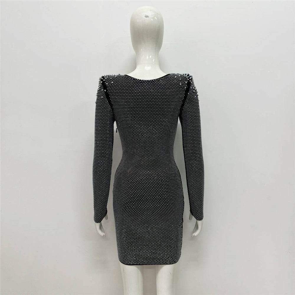 Sexy Rhinestone Bandage One-Piece Dress - Stunning Bridesmaid Outfit 2025 - Buy Center