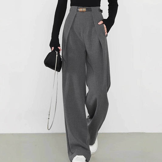Women's Stylish Wide Leg Suit Pants - Premium Polyester Comfort - Buy Center