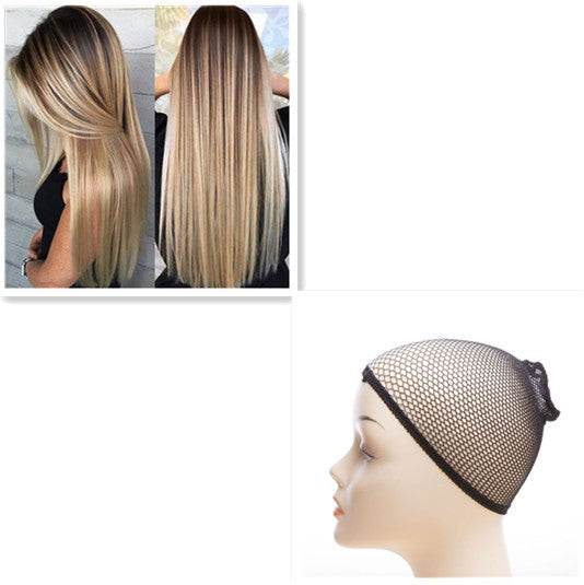 Women's Gradient Long Straight Wig - Lightweight Korean Silk, 80cm Style - Buy Center