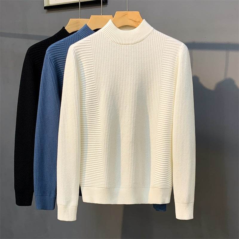 Buycenter Mock Neck Casual Sweater - Solid Color Polyester Top - Buy Center