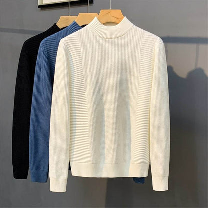 Buycenter Mock Neck Casual Sweater - Solid Color Polyester Top - Buy Center
