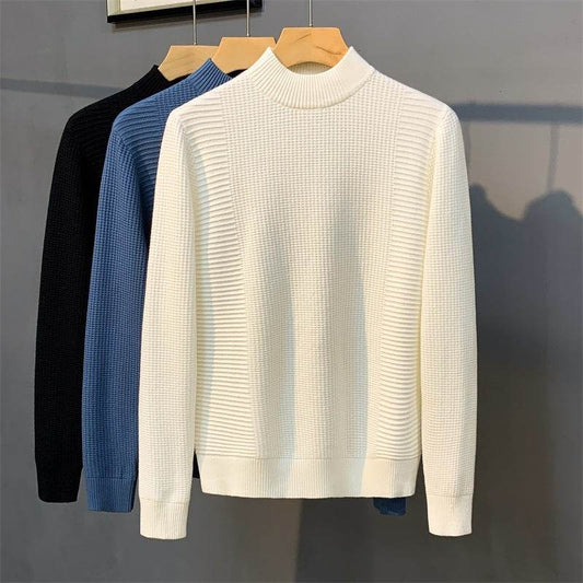 Buycenter Mock Neck Casual Sweater - Solid Color Polyester Top - Buy Center