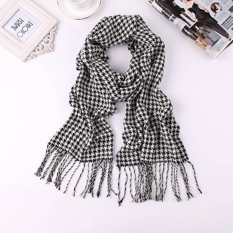 Men's English Plaid Faux Cashmere Scarf - Stylish & Warm Accessory - Buy Center