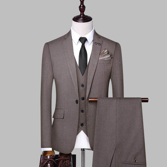 Men's 3-Piece Business Suit - Stylish Groom Banquet Dress Set 2025 - Buy Center
