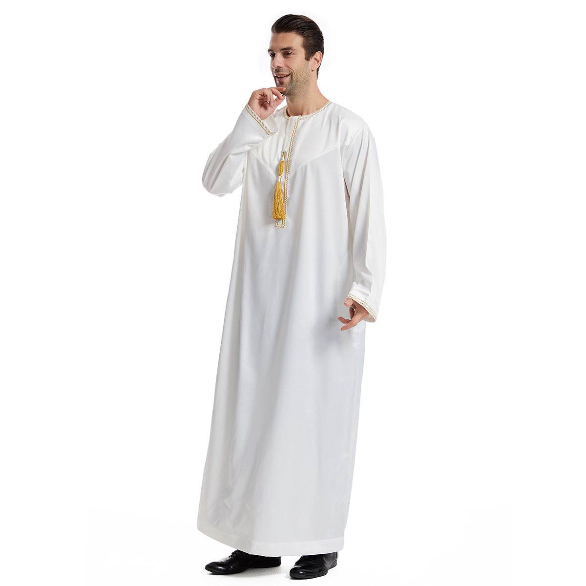Ethnic Stitching Contrast Color Men's Robe - Trendy Stylish Comfort - Buy Center