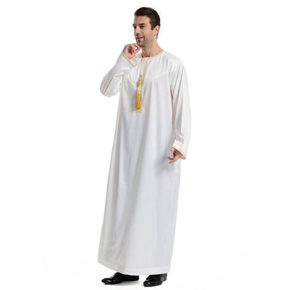 Ethnic Stitching Contrast Color Men's Robe - Trendy Stylish Comfort - Buy Center