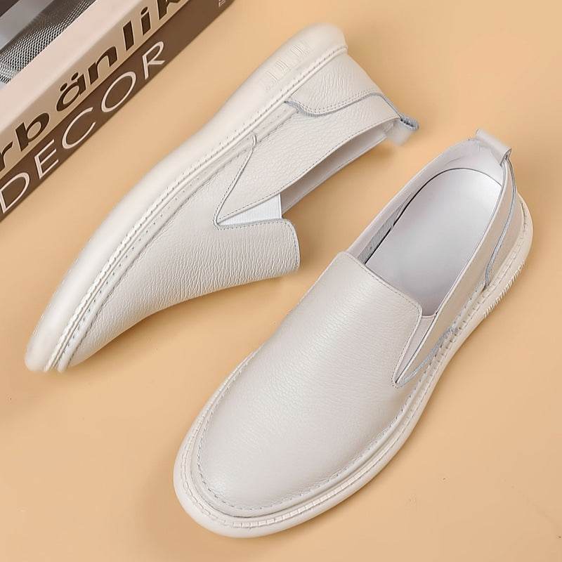 First Layer Cowhide Men's Leather Shoes - Casual Low Heel Comfort Style - Buy Center