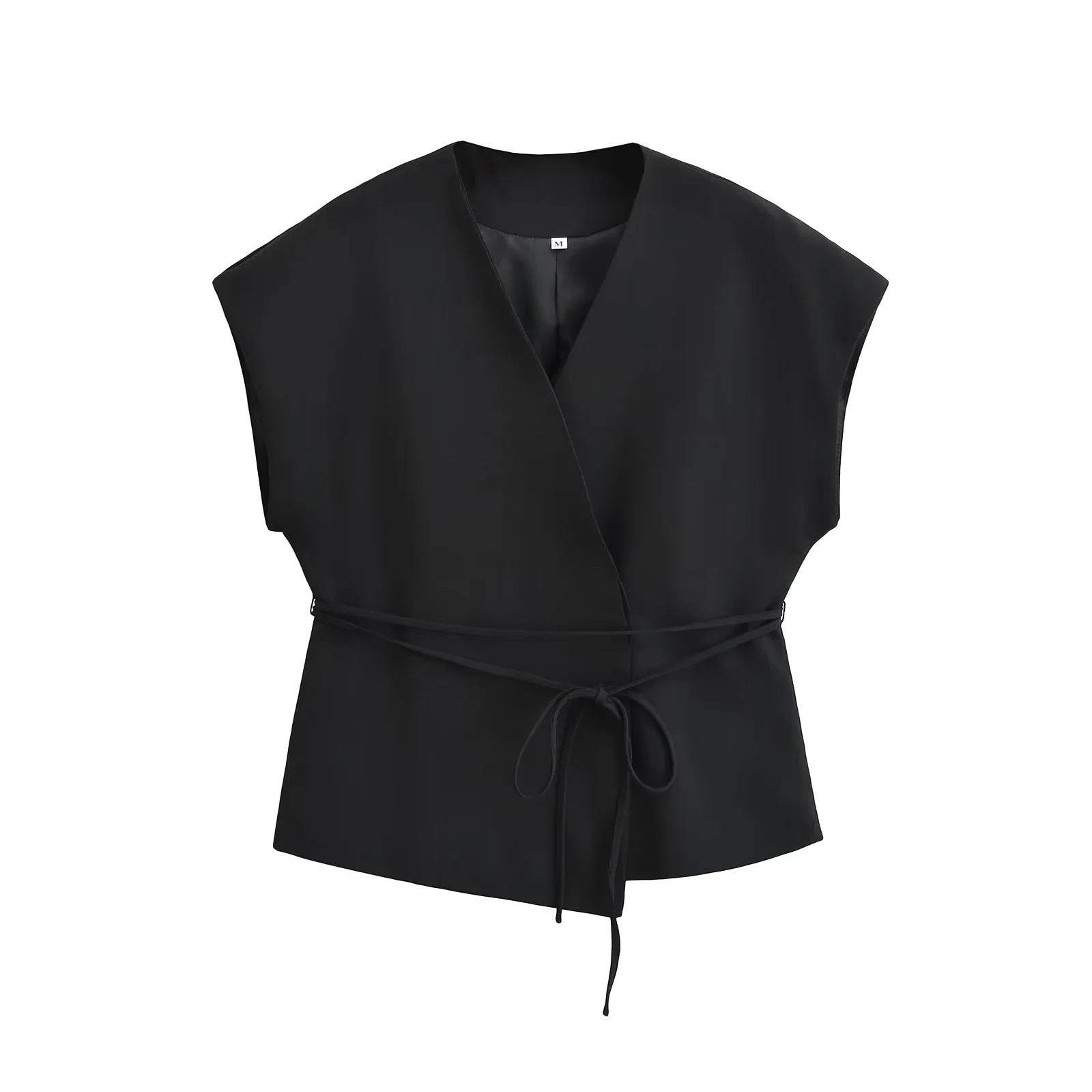 Women's Linen Blend Double Breasted Vest - Stylish Slim Fit Blazer - Buy Center