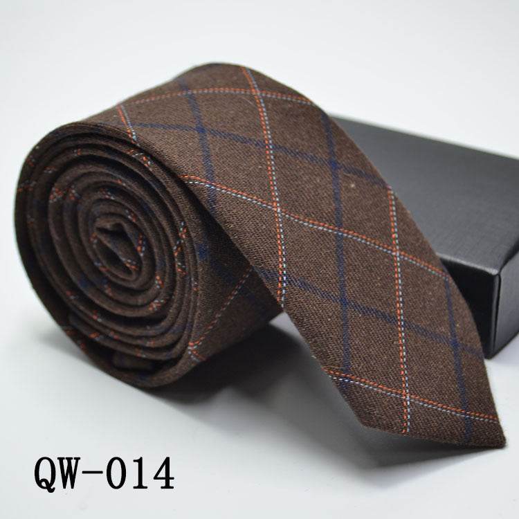 Elegant Men's Super Narrow Bow Tie - Trendy Wool-like Cotton Stripes - Buy Center