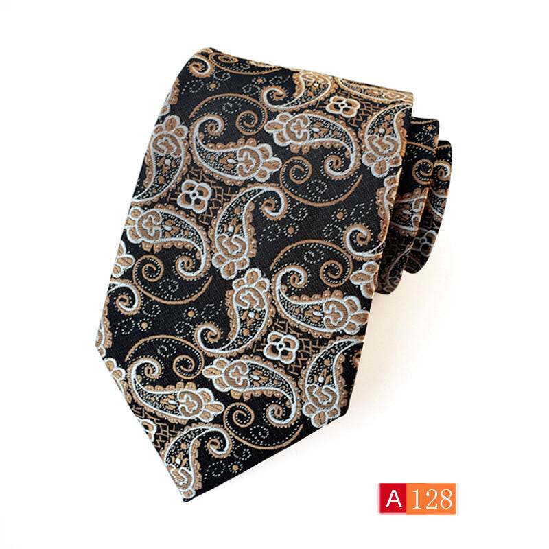 Buycenter Men's Jacquard Tie - Classic Black Stylish Formal Accessory - Buy Center
