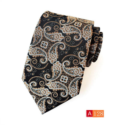 Buycenter Men's Jacquard Tie - Classic Black Stylish Formal Accessory - Buy Center