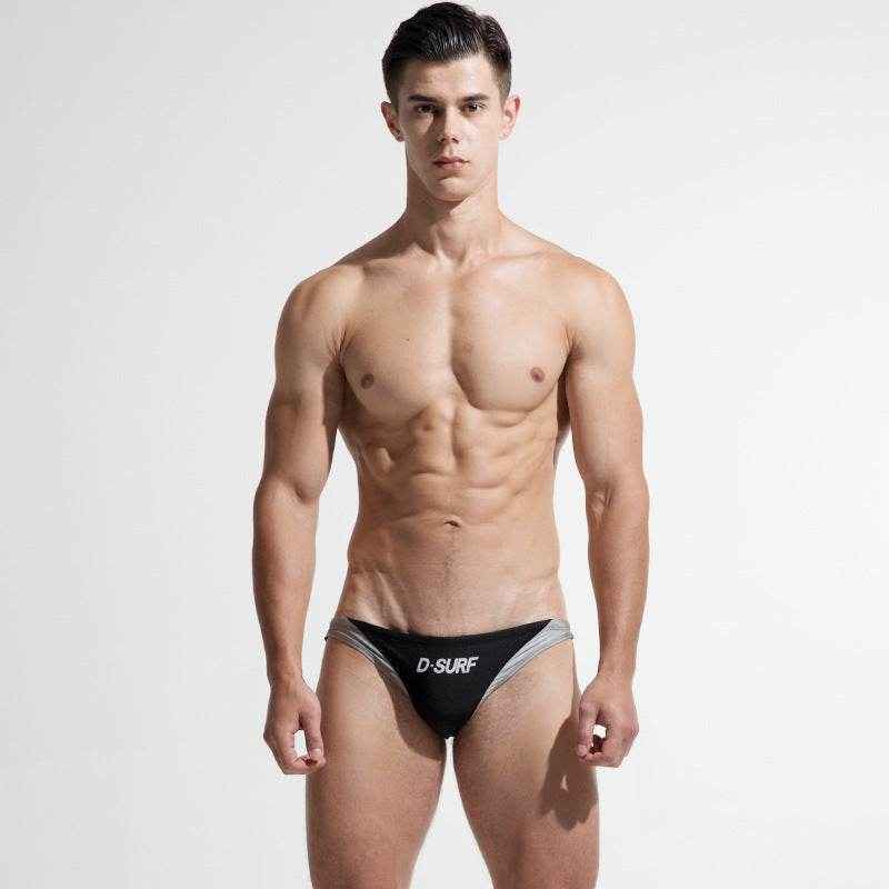 Men's Low Waist Swimming Trunks - Trendy Triangle Color Matching