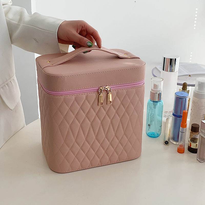 Buycenter Double-Layer Cosmetic Bag with Mirror - Large Capacity Storage - Buy Center