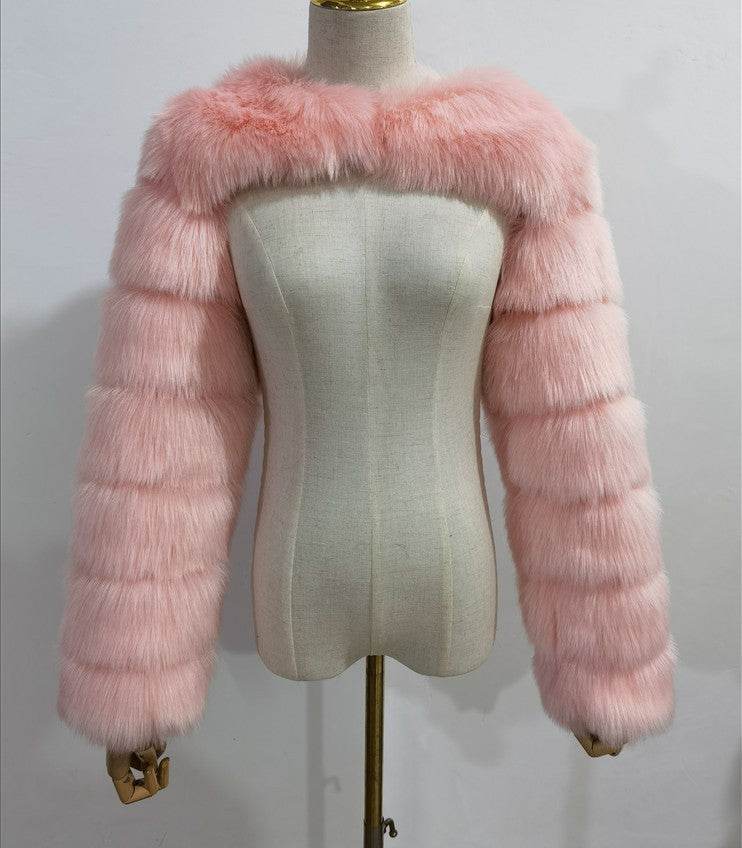Buycenter Women's Fur Shawl Coat - Elegant Artificial Fur in Various Colors - Buy Center