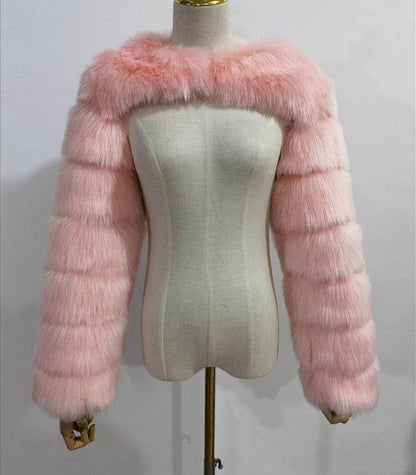 Buycenter Women's Fur Shawl Coat - Elegant Artificial Fur in Various Colors - Buy Center