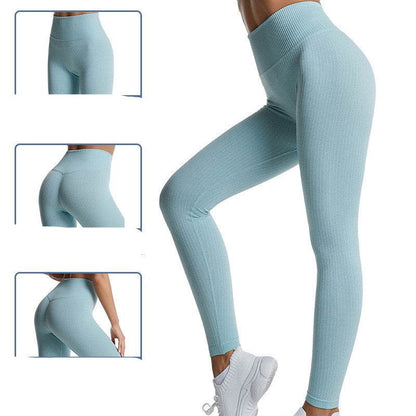 Buycenter High Waisted Plus Size Gym Pants - Solid Color, Seamless Fit - Buy Center