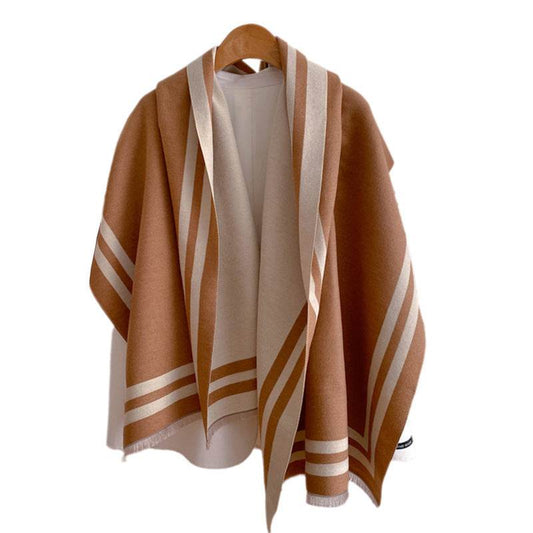 Thickened Warm Women's Scarf - Geometric Jacquard Design for Winter Style - Buy Center