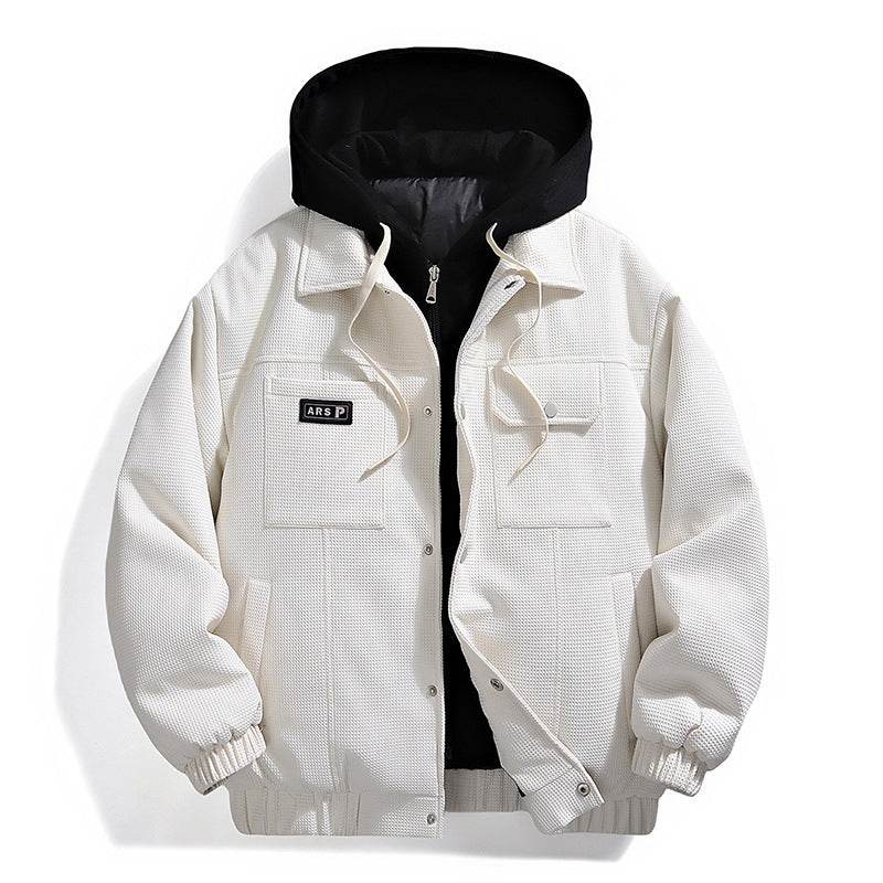 Retro White Duck Down Waffle Jacket - Stylish Parka for Winter Comfort - Buy Center