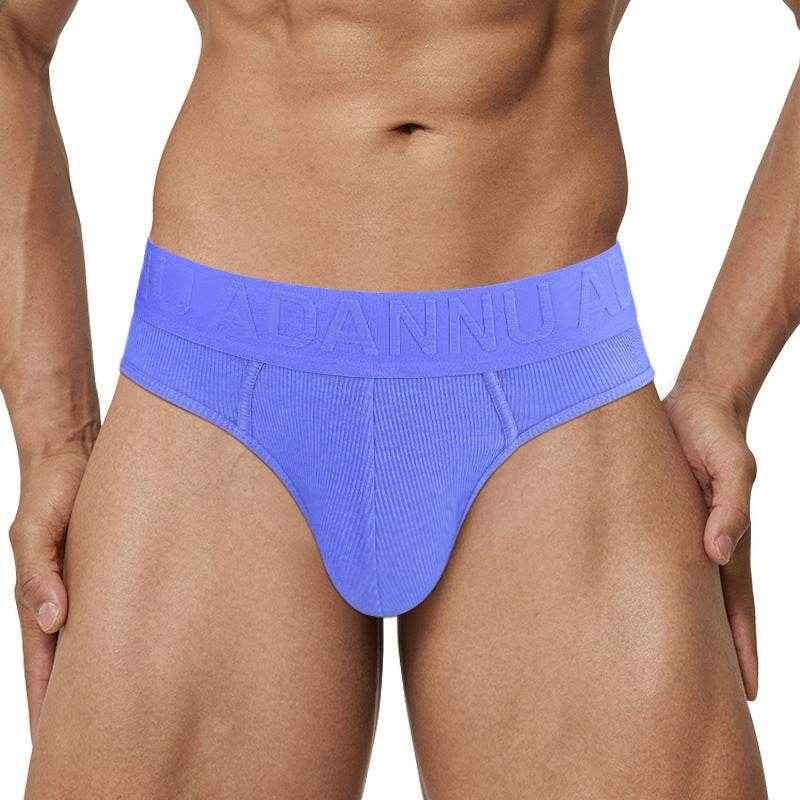Men's Sexy Breathable Briefs - Stylish Cotton with Embossed Pattern