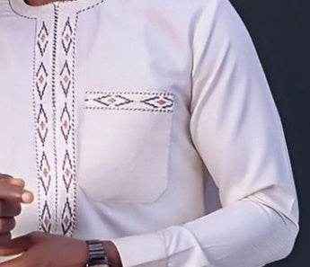Elegant African Men's Ethnic Suit - High-Quality Embroidery Design 2025