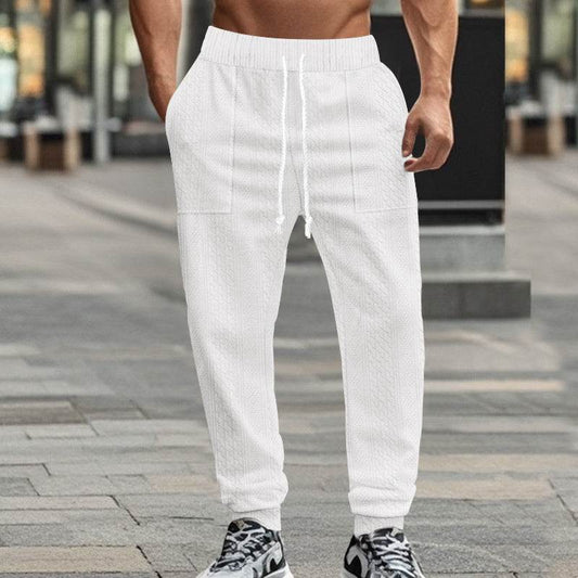 Buycenter Men's Casual Knitted Trousers - Breathable, Drawstring, Plus Size - Buy Center