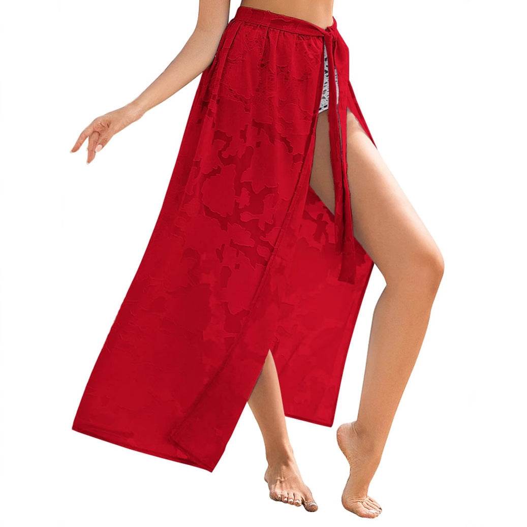 Elegant Transparent Floral Swimsuit Overskirt - Lightweight Beachwear for Summer - Buy Center