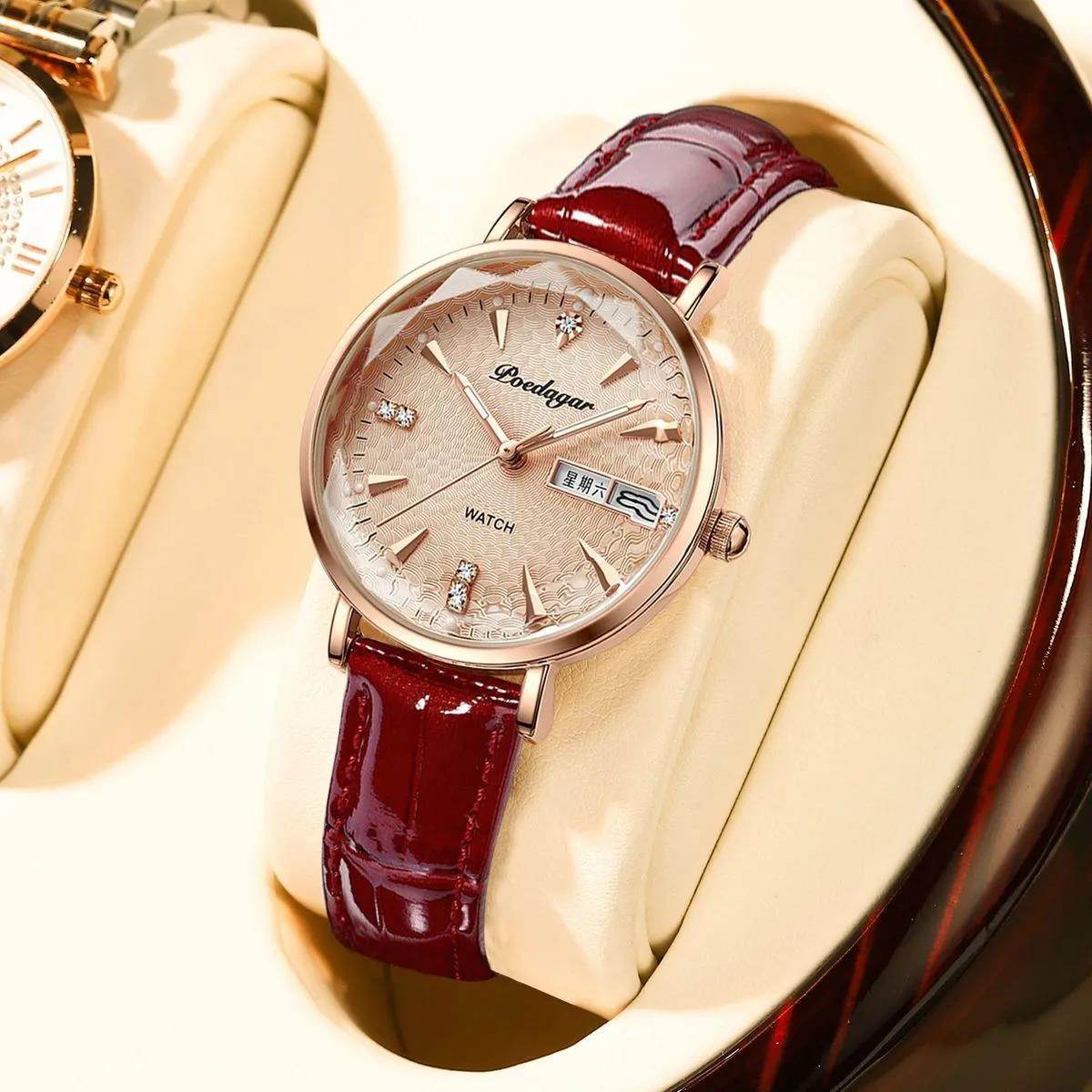 Stylish Women's Quartz Watch - Waterproof Design & Double Calendar Feature - Buy Center