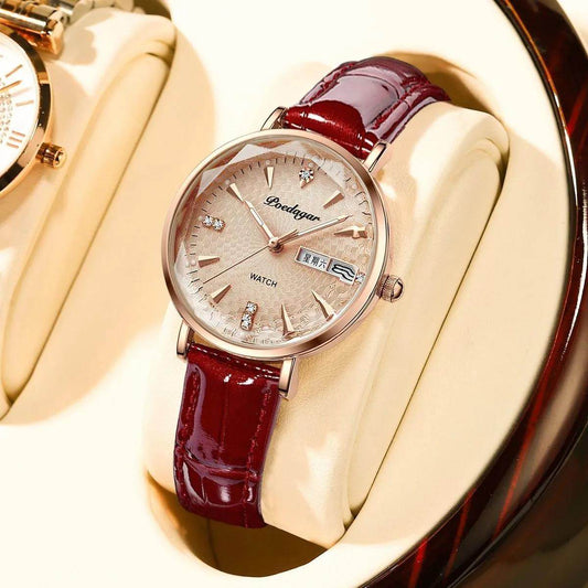 Stylish Women's Quartz Watch - Waterproof Design & Double Calendar Feature - Buy Center