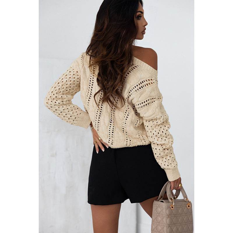Buycenter Women's Solid Color Knit Sweater - Casual Round Neck Pullover - Buy Center