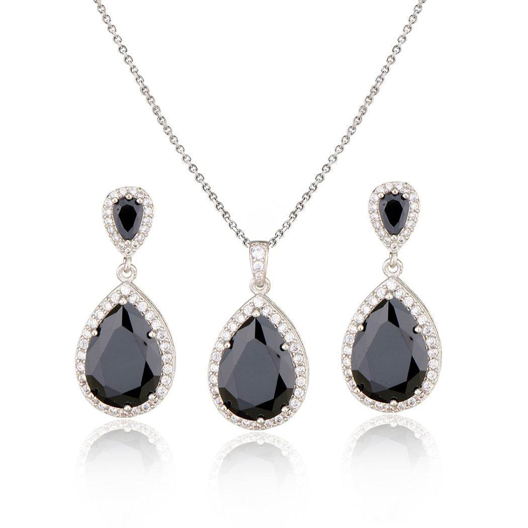 Elegant Zircon Water Drops Necklace & Earring Set - Bridal Jewelry 2025 - Buy Center