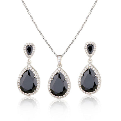 Elegant Zircon Water Drops Necklace & Earring Set - Bridal Jewelry 2025 - Buy Center