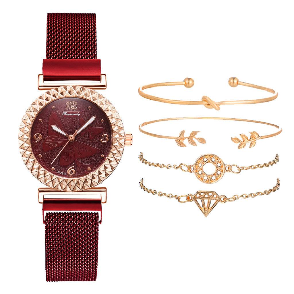 Elegant Butterfly Watch & Bracelet Set - Chic Quartz for Women - Buy Center