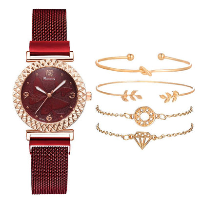 Elegant Butterfly Watch & Bracelet Set - Chic Quartz for Women - Buy Center