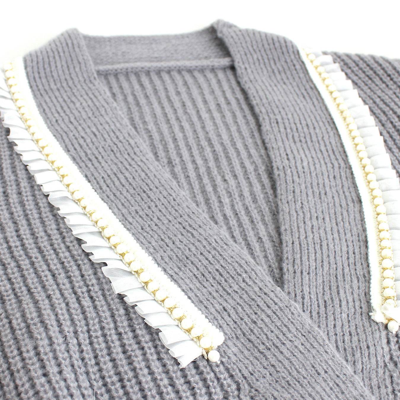 Buycenter Long Sleeve Cardigan Sweater - Stylish Gray Fashion Coat - Buy Center