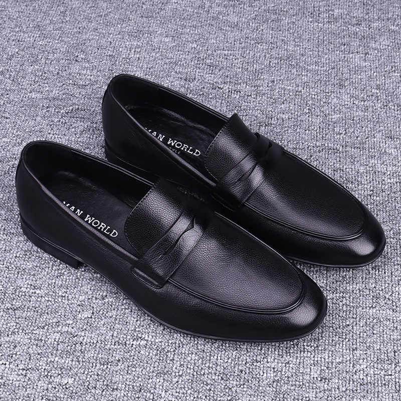 Men's Cowhide Leather Shoes - Premium Formal Footwear for 2025 - Buy Center