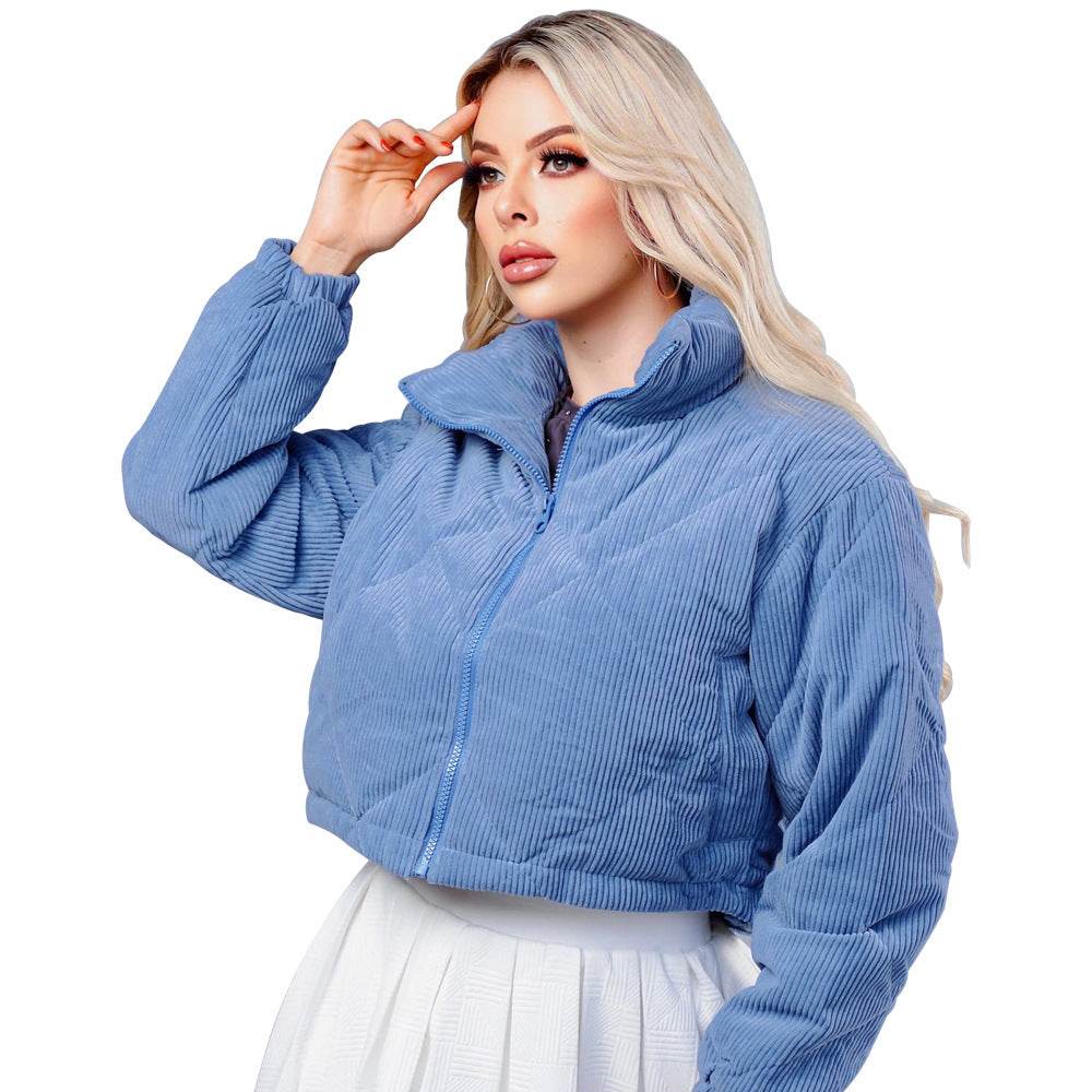 Stylish Women's Padded Jacket - Trendy Navy Blue Coat for Autumn 2025 - Buy Center