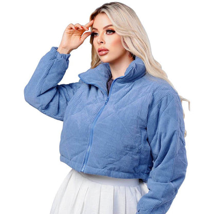 Stylish Women's Padded Jacket - Trendy Navy Blue Coat for Autumn 2025 - Buy Center