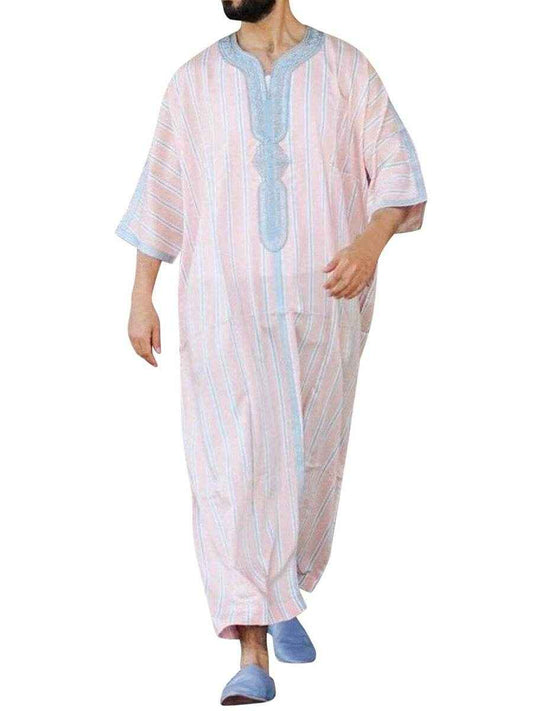 Arab Ethnic Style Short Sleeve Rompers for Men - Sizes M to 4XL