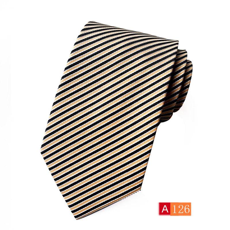 Buycenter Men's Jacquard Tie - Classic Black Stylish Formal Accessory - Buy Center