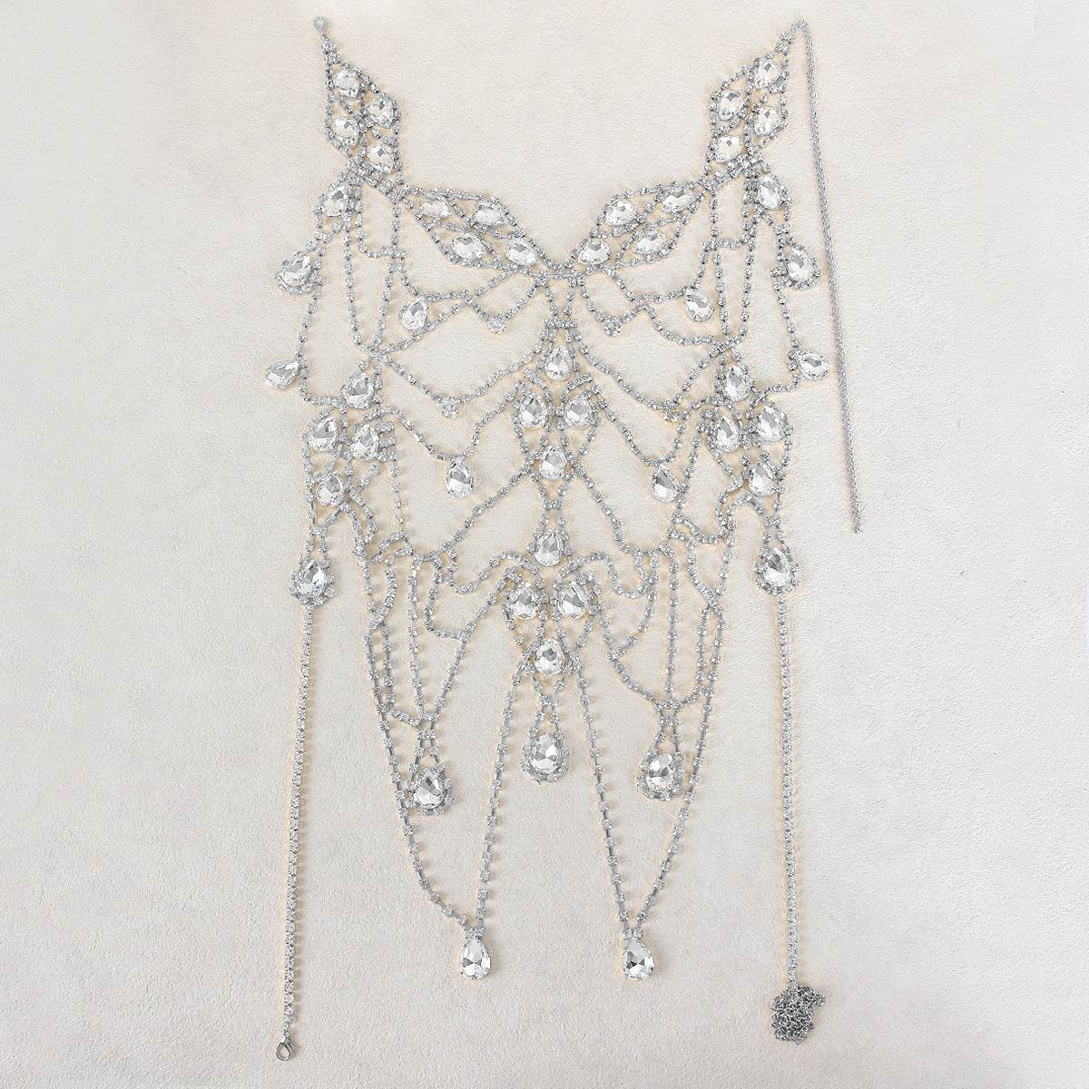 Rhinestone Multi-layer Body Chain Necklace - Elegant Gold/Silver Accessory - Buy Center