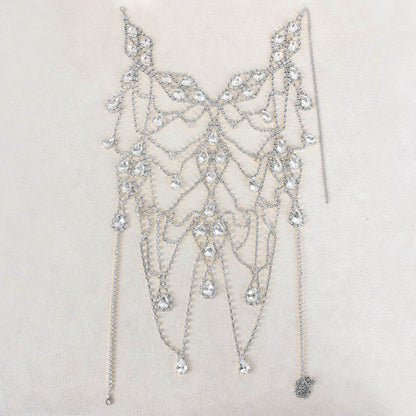 Rhinestone Multi-layer Body Chain Necklace - Elegant Gold/Silver Accessory - Buy Center
