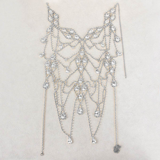 Rhinestone Multi-layer Body Chain Necklace - Elegant Gold/Silver Accessory - Buy Center