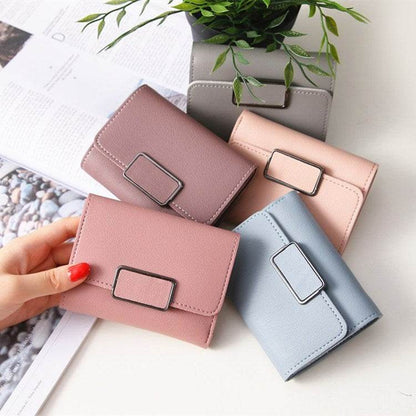 Women's Simple Plaid Wallet - Stylish PU Leather in Vibrant Colors - Buy Center