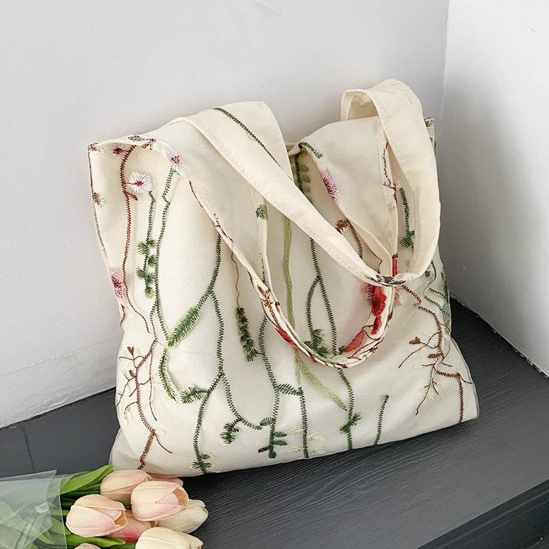 Buycenter Embroidered Canvas Bag - Stylish Holiday Schoolbag - Buy Center