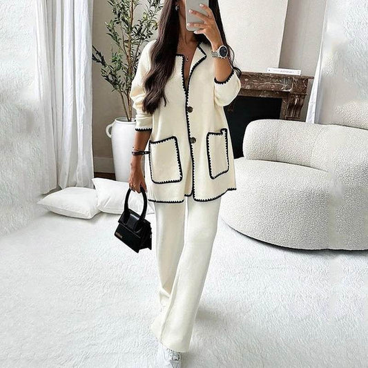 Buycenter Women's Casual Two-Piece Suit Set - Loose Fit, Solid Color - Buy Center