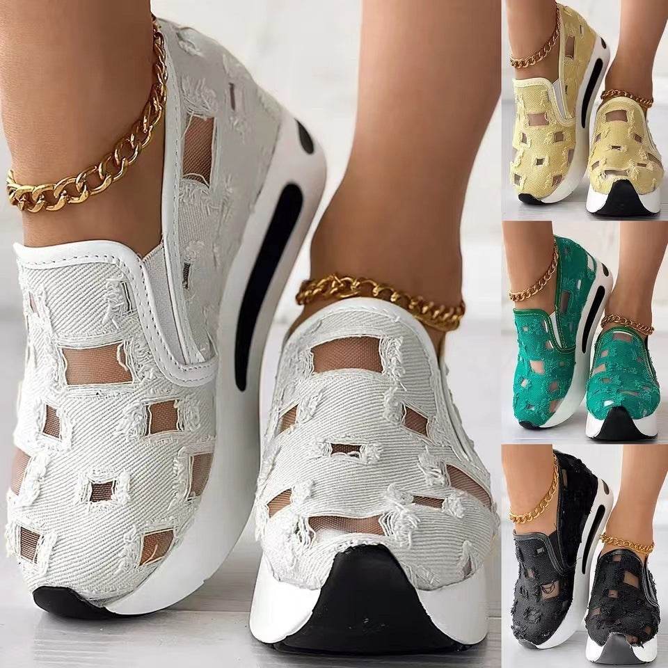 Plus Size Wedge Flats for Women - Breathable Hidden Heels, Stylish Colors - Buy Center