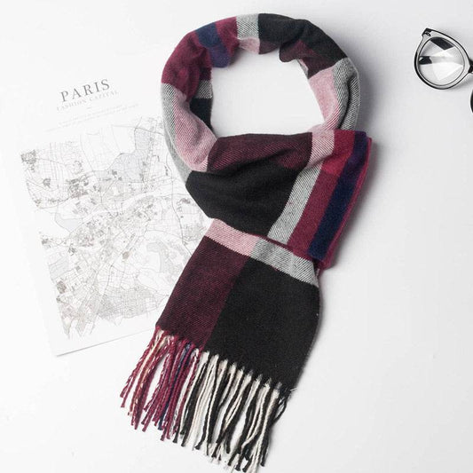 Stylish Men's Plaid Scarf - Premium Imitation Cashmere, 2025 Trendy Design - Buy Center